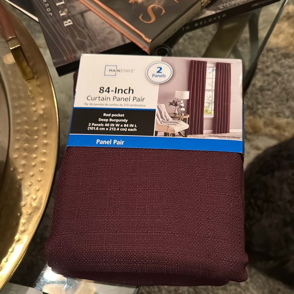 Mainstays Deep Burgundy Accent Curtains 84-Inch